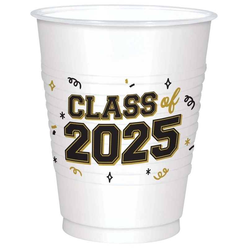 Class of 2025 Plastic Cups, 16 Oz, 25 Count