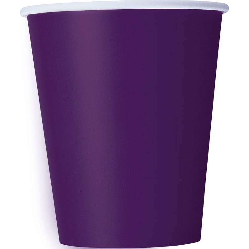 Deep Purple Paper Cups, 9 Oz, 8 Count
