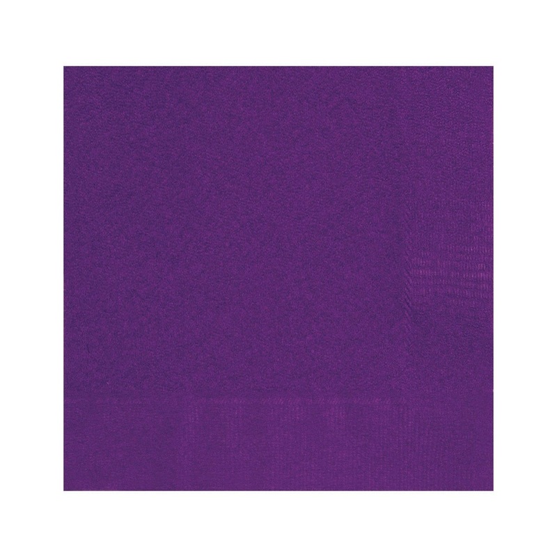 Deep Purple Small Beverage Napkins, 20 Count