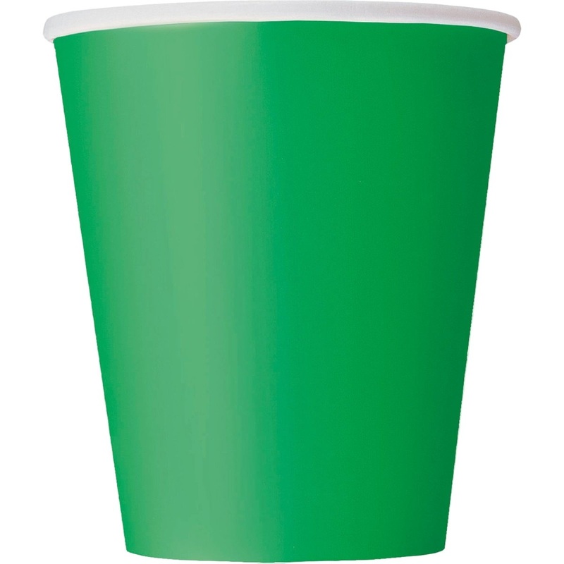 Emerald Green Paper Cups, 9 Oz, 8 Count