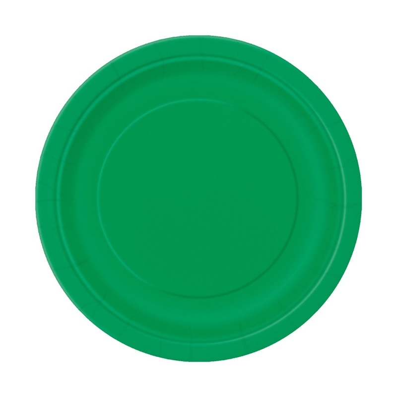 Emerald Green Small Round Dessert Paper Plates, 7 Inches, 8 Count