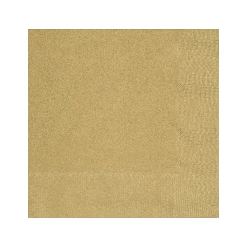 Gold Small Beverage Napkins, 20 Count
