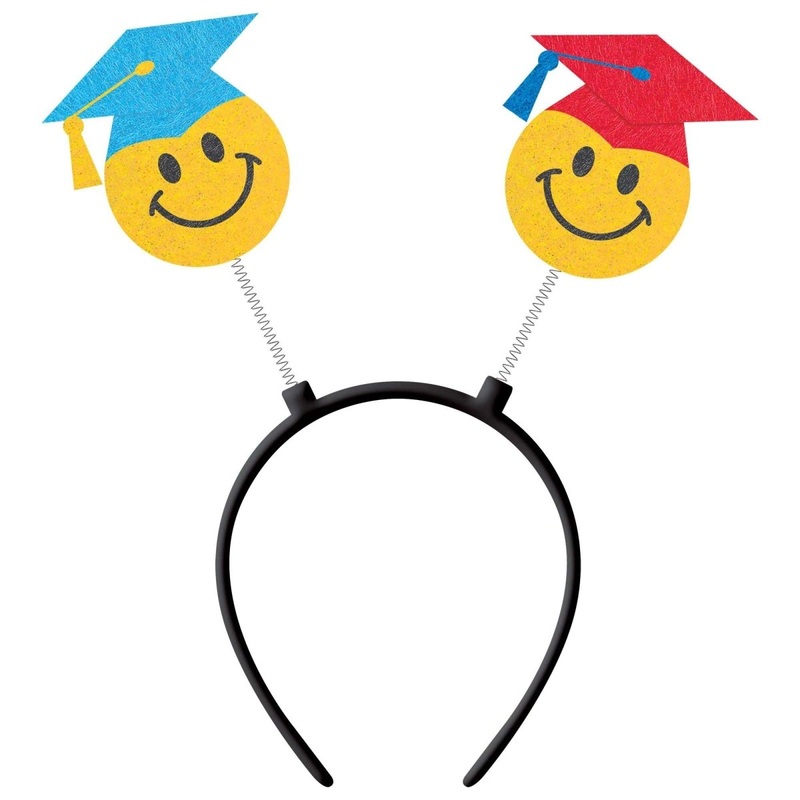 Graduation Fun Happy Face Head Bopper, 1 Count