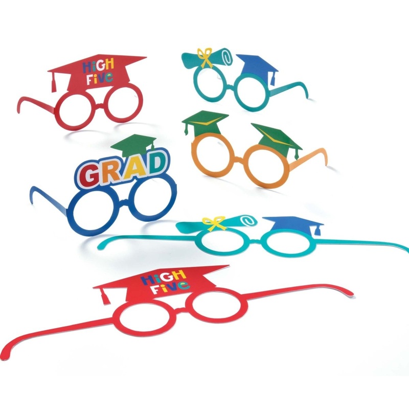 Graduation Fun Paper Glasses, 8 Count