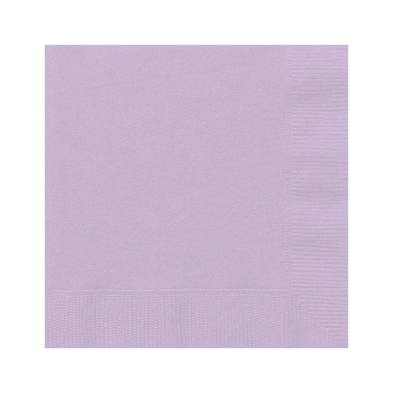 Lavender Purple Small Beverage Napkins, 20 Count