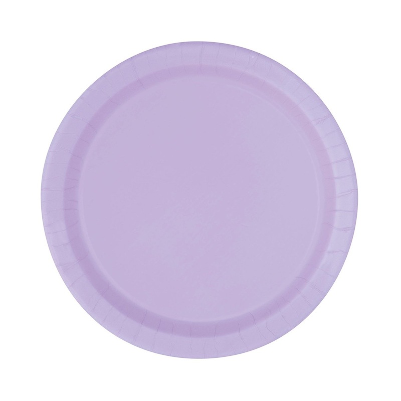 Lavender Purple Small Round Dessert Paper Plates, 7 Inches, 8 Count