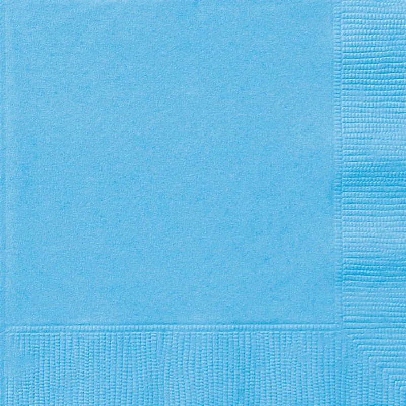 Light Blue Large Lunch Napkins, 20 Count