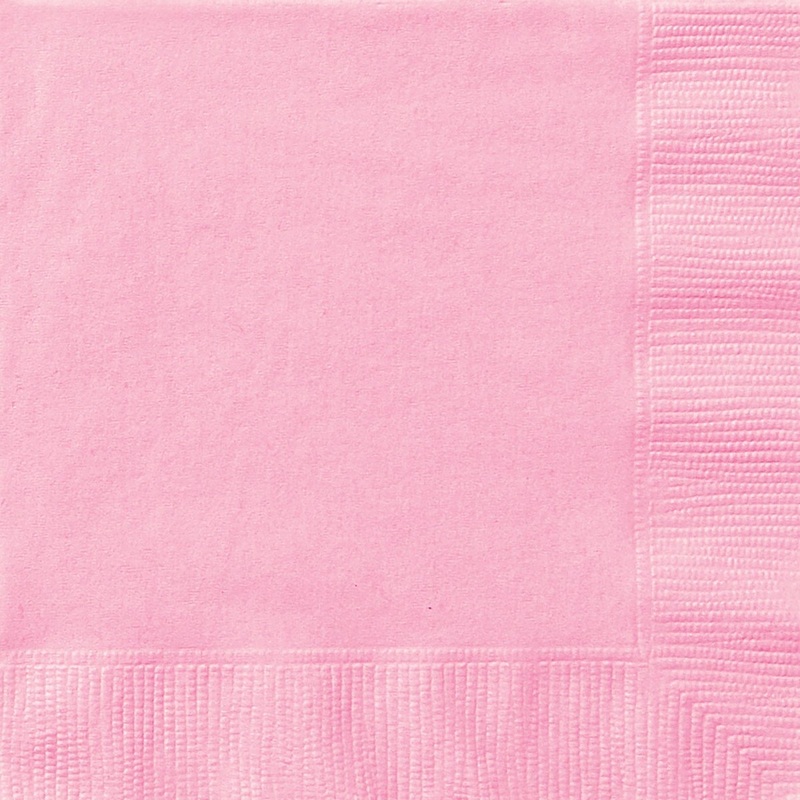 Light Pink Large Lunch Napkins, 20 Count