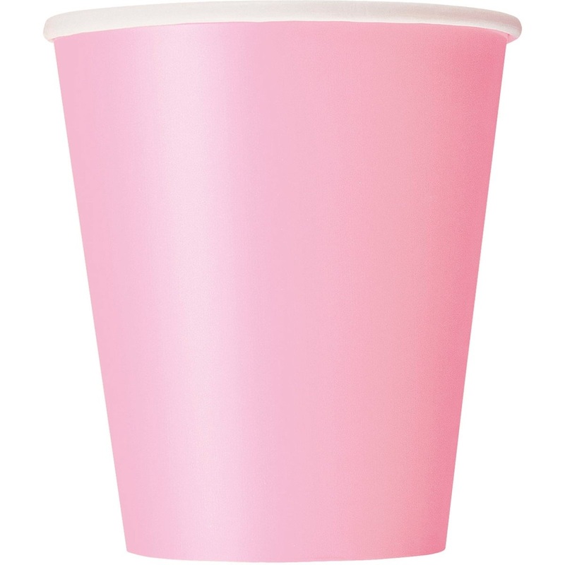 Light Pink Paper Cups, 9 Oz, 8 Count
