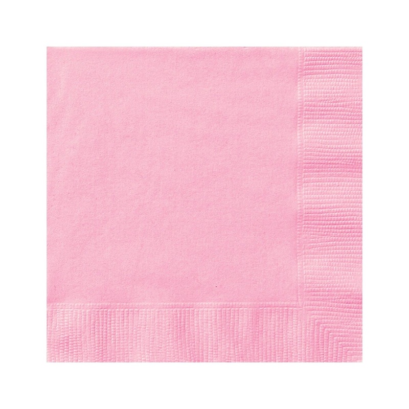 Light Pink Small Beverage Napkins, 20 Count