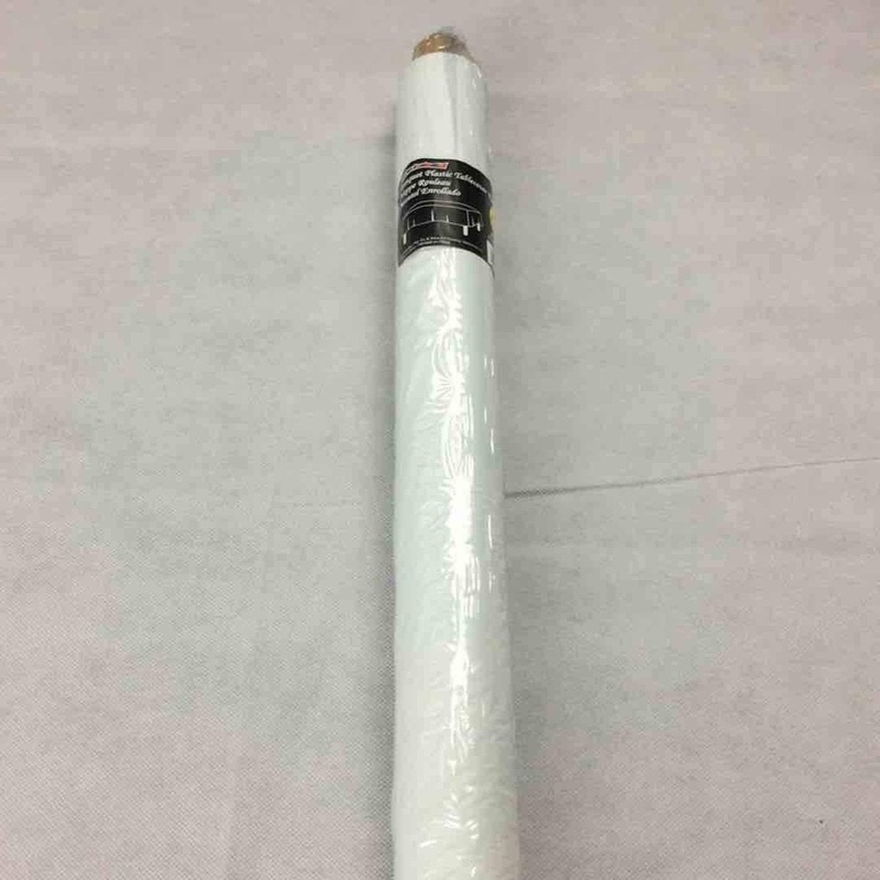 Plastic Table Cover Roll, White, 40 x 1200 Inches, 1 Count