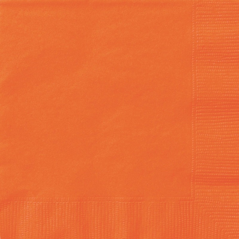 Pumpkin Orange Large Lunch Napkins, 20 Count