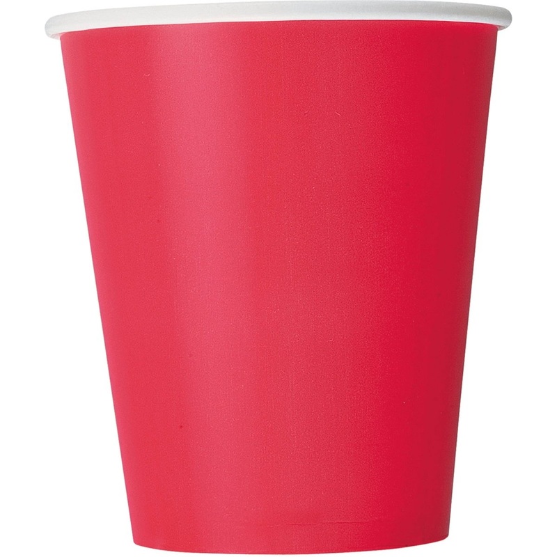 Ruby Red Paper Cups, 9 Oz, 8 Count