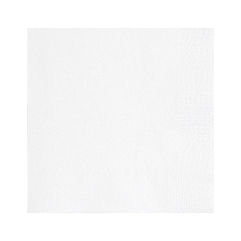 White Small Beverage Napkins, 20 Count