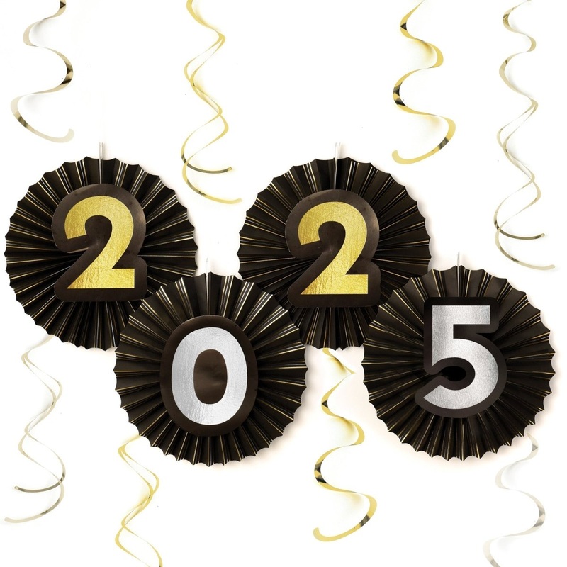 2025 New Year's Eve Spiral Decoration Kit, 12 Count