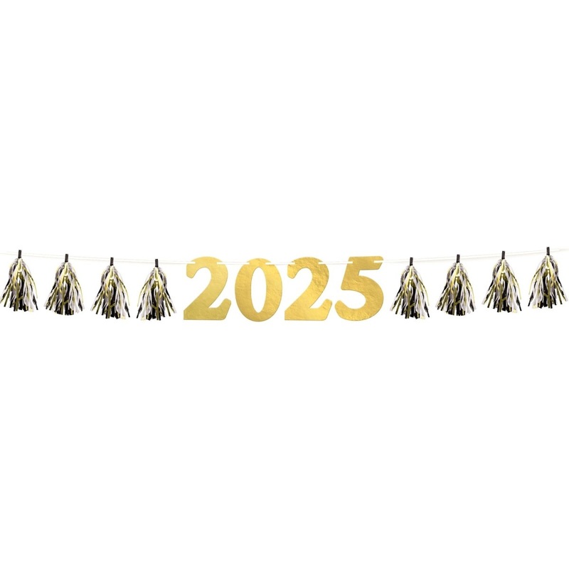 2025 New Year's Eve Tassel Garland, 96 Inches, 1 Count