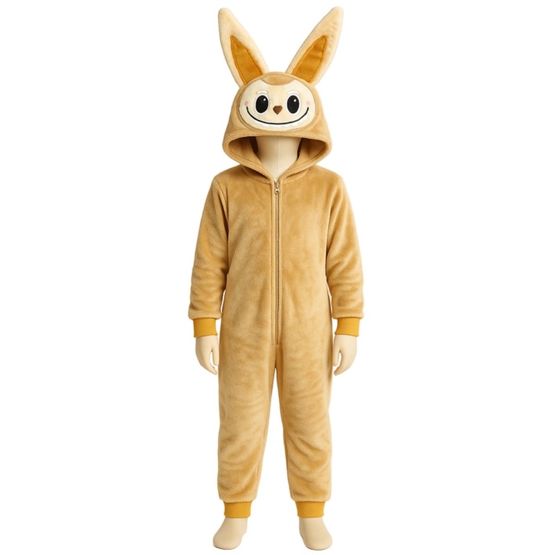 Beige Lafufu Costume for Kids, Hooded Jumpsuit 7-8