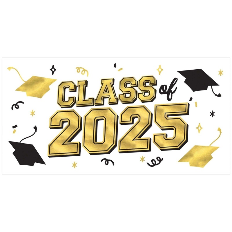 Class of 2025 Graduation Banner, 33 X 65 Inches, 1 Count