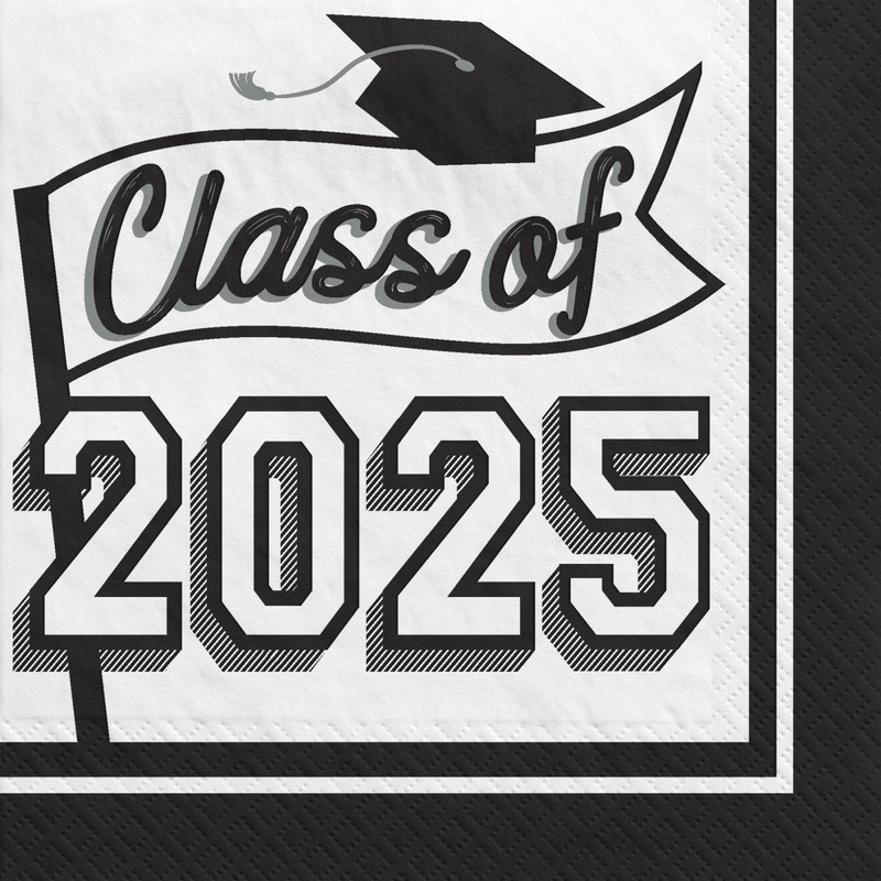 Class of 2025 Graduation Large Lunch Napkins, 40 Count