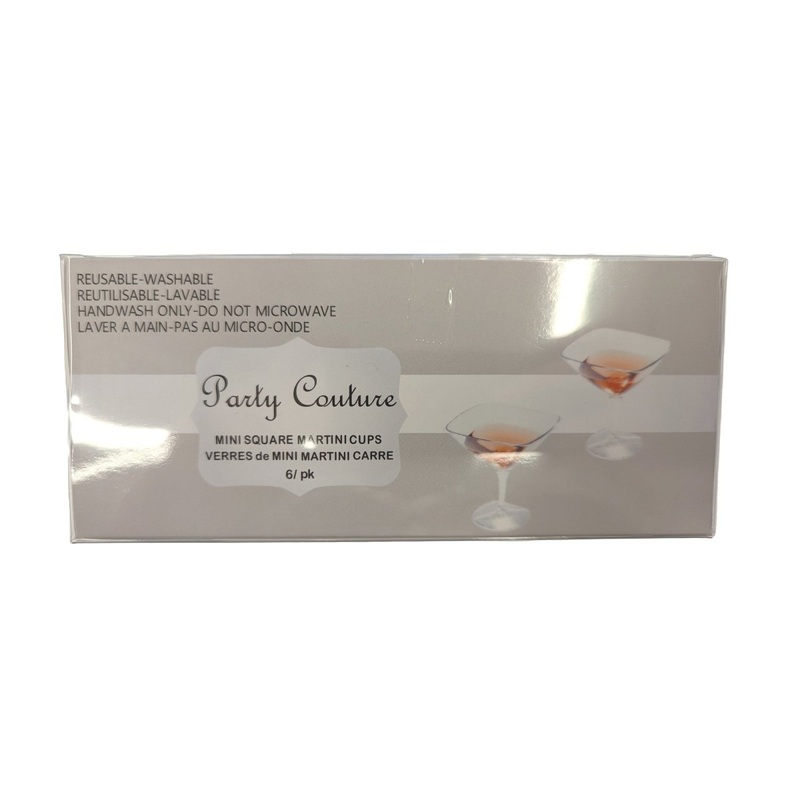 Clear Premium Quality Mini Square Martini Cups, 6 Count