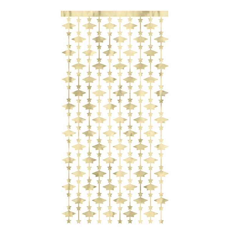 Golden Star Graduation Photo Backdrop, 39 X 79 Inches, 1 Count
