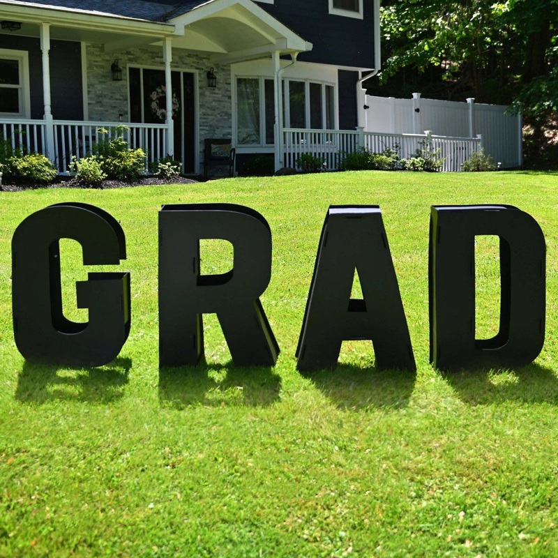 Graduation Black Giant Corrugate Letters, 27 Inches, 4 Count