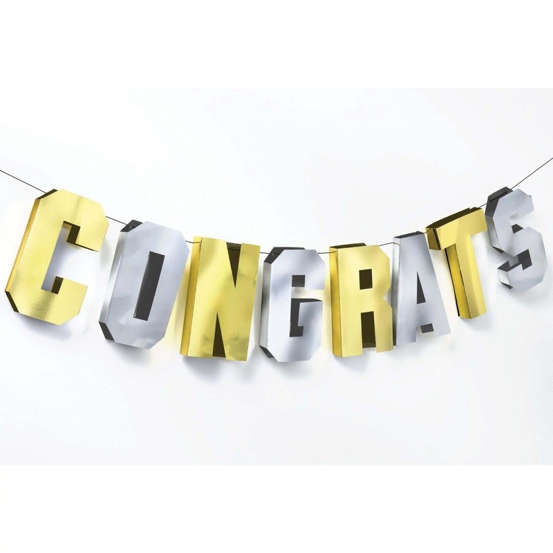Graduation "Congrats" Dimensional Banner, 144 Inches, 1 Count