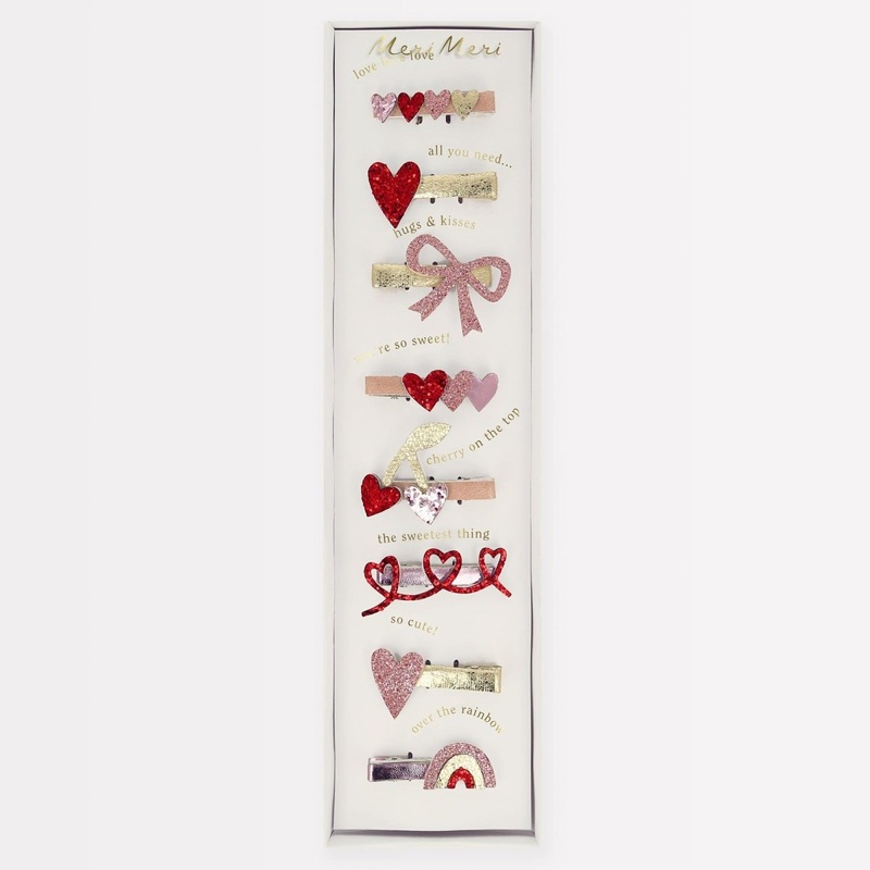 Love Sweet Love Hairclips, 8 Count