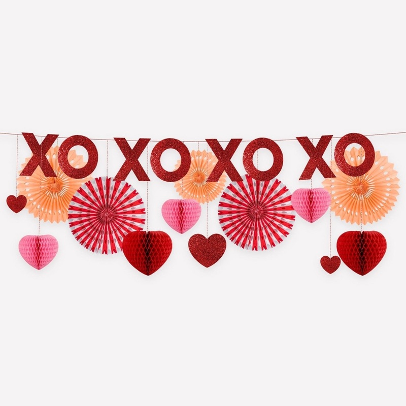 Love Sweet Love Honeycomb Hearts Garland, 120 Inches, 1 Count