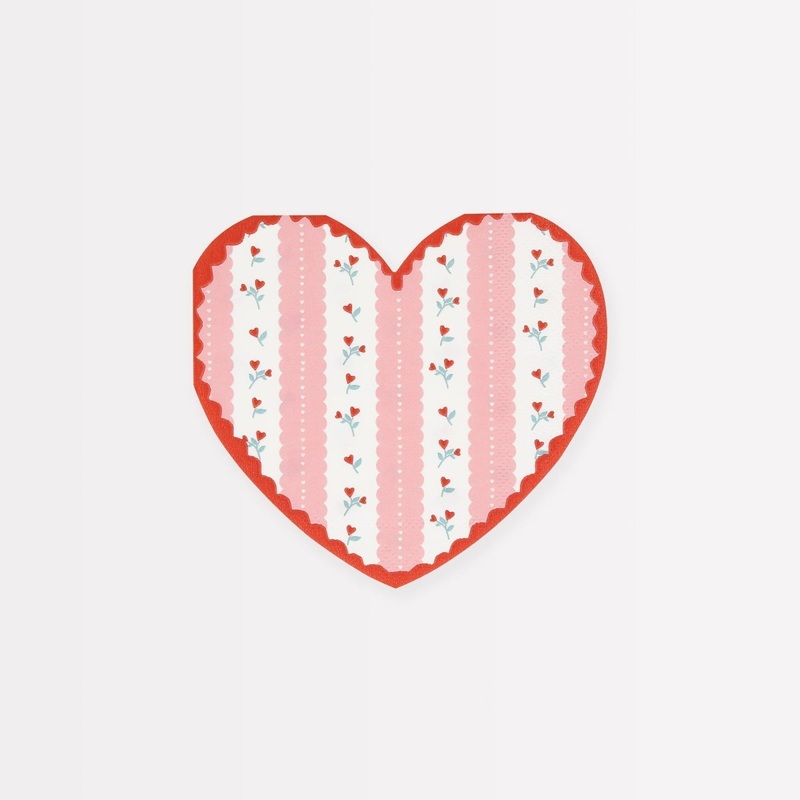 Love Sweet Love Small Heart Shaped Dessert Napkins, 16 Count
