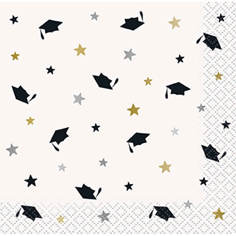 Stars and Caps Small Beverage Napkins, 16 Count