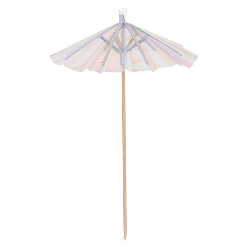 Summer Disco Iridescent Umbrella Picks, 25 Count