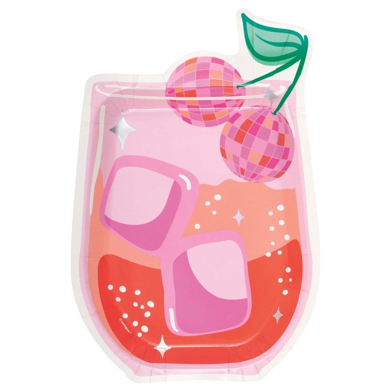 Summer Disco Large Lunch Paper Plates, 9 Inches, 8 Count