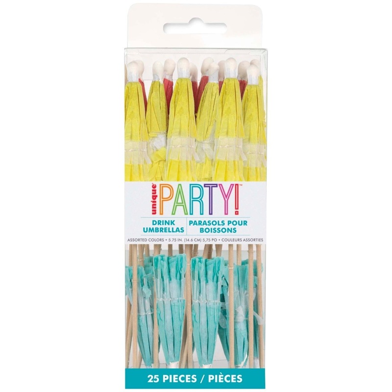 Summer Fun Drink Umbrella Picks, 5.75 Inches, 25 Count