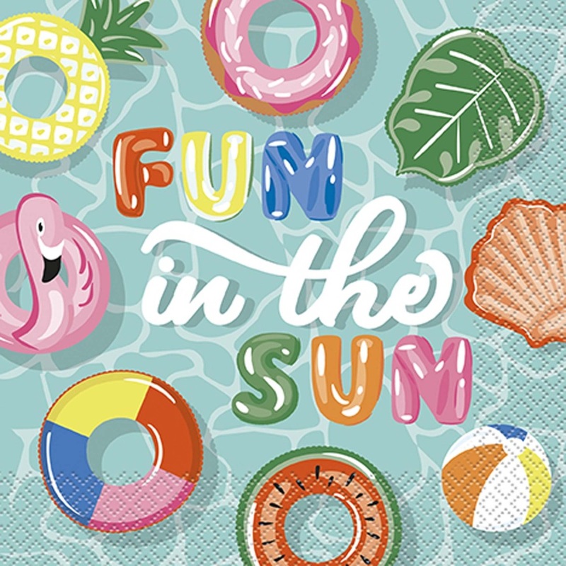 Summer Fun Large Lunch Napkins, 16 Count