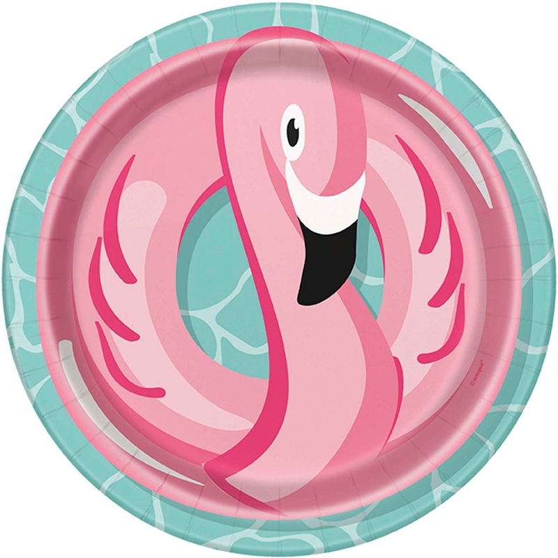 Summer Fun Large Round Lunch Paper Plates, 9 Inches, 8 Count