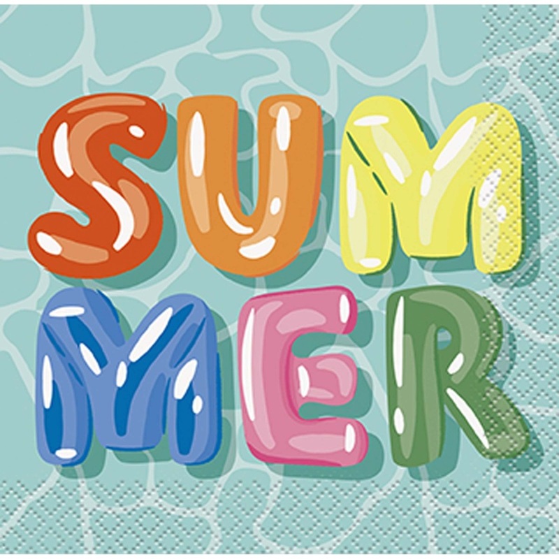 Summer Fun Small Beverage Napkins, 16 Count