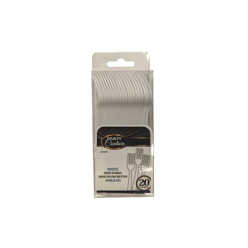 White Premium Quality Mini Forks, 20 Count