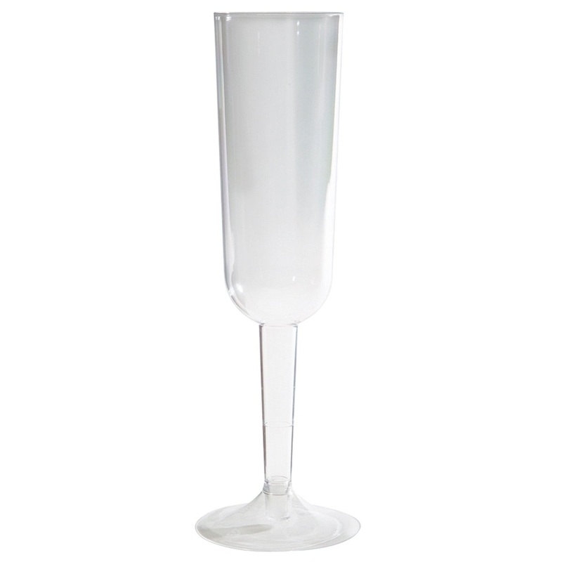 Clear Plastic Champagne Flutes, 7 Oz, 4 Count