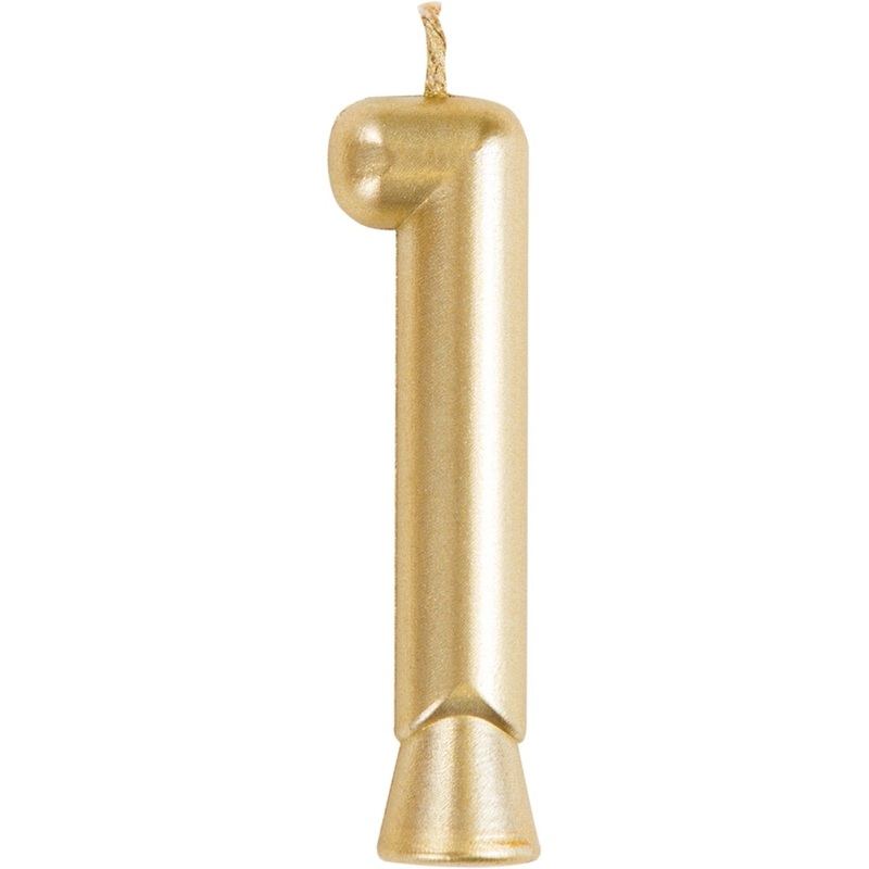 Golden Number 1 Birthday Candle, 1 Count