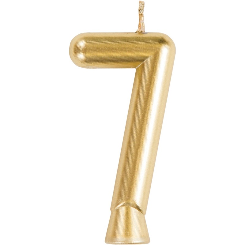 Golden Number 7 Birthday Candle, 1 Count