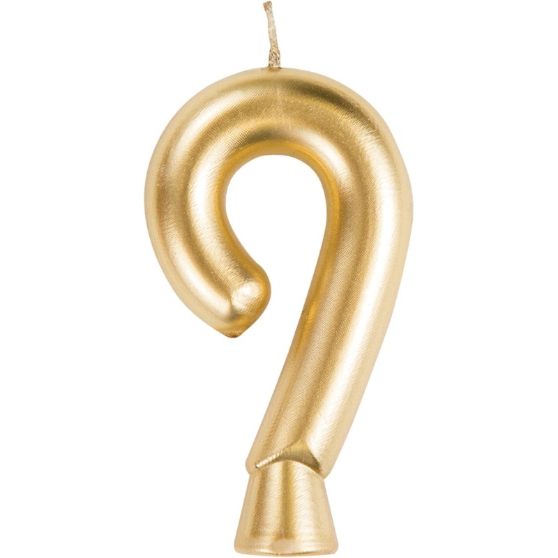 Golden Number 9 Birthday Candle, 1 Count