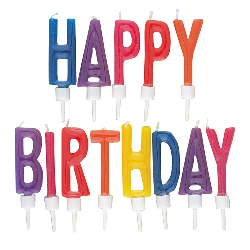Happy Birthday Letter Candle Picks, 13 Count
