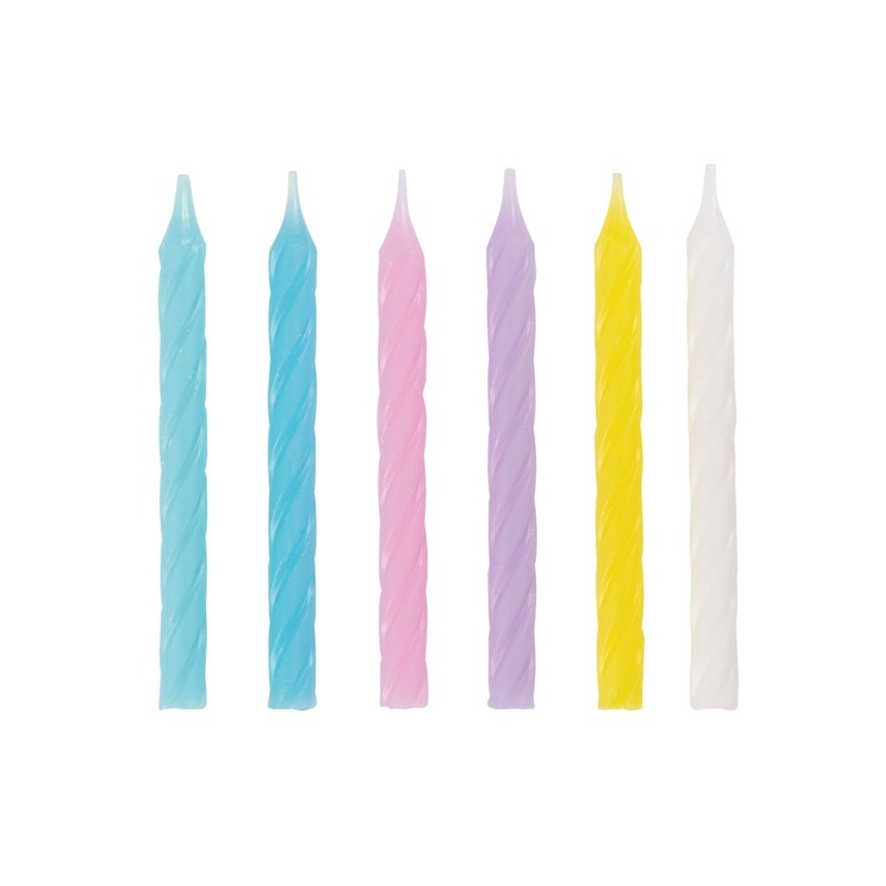 Pastel Spiral Candles, 24 Count