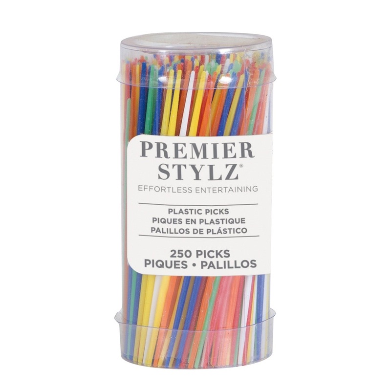Plastic Cocktail Picks, Multicolored, 3 Inches, 250 Count