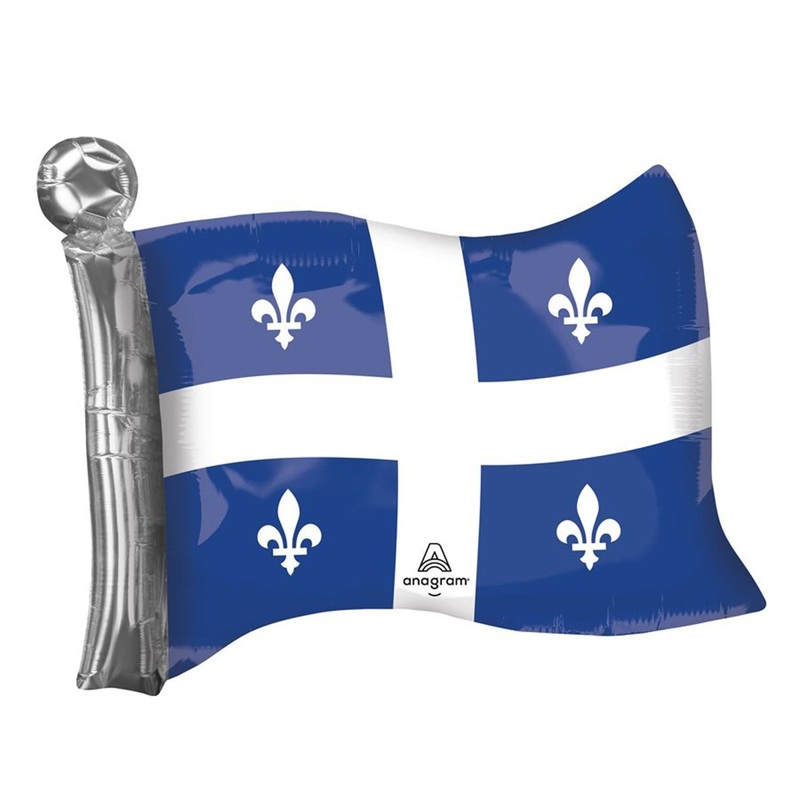 Quebec Flag Supershape Foil Balloon, 25 Inches, 1 Count