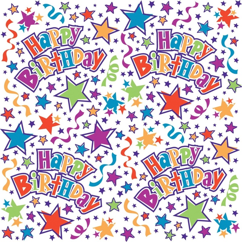 Birthday Stars Gift Wrap, 60 x 30 Inches, 1 Count