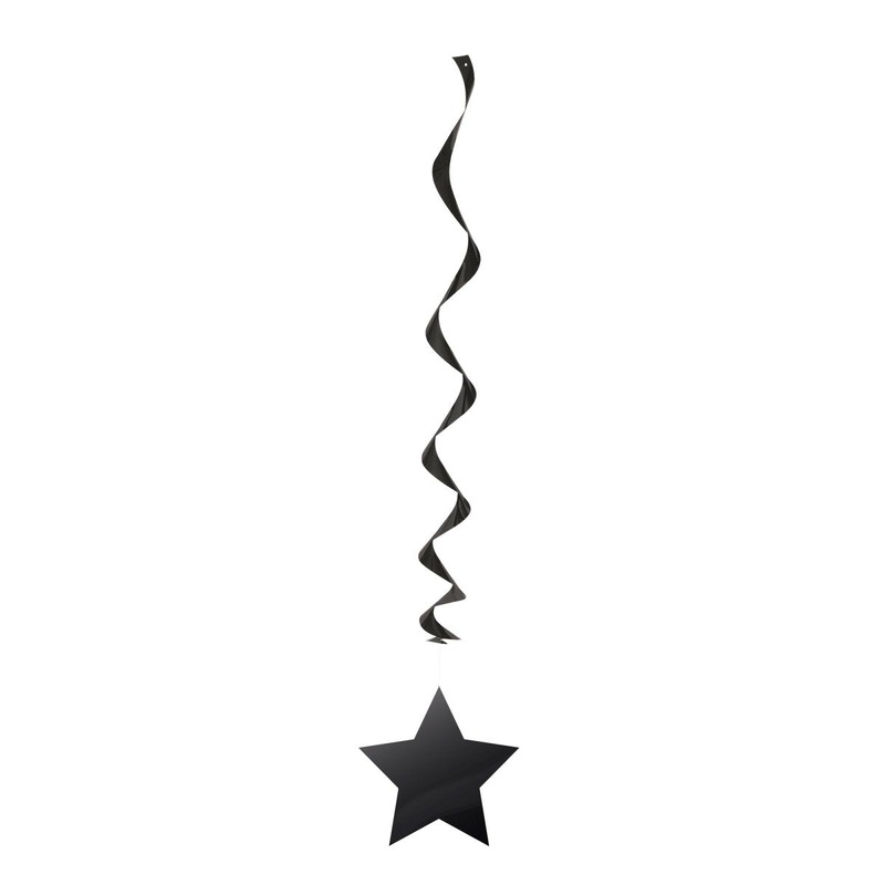 Black Hanging Star Swirl Decorations, 26 Inches, 3 Count