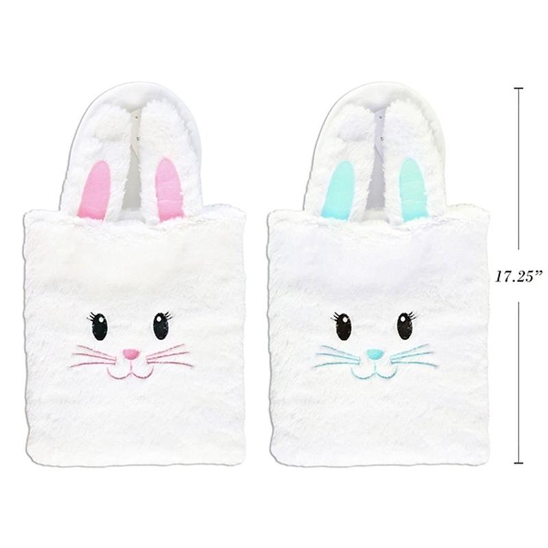 Easter Bunny Face Soft Plush Treat Bag, Assortment, 1 Count