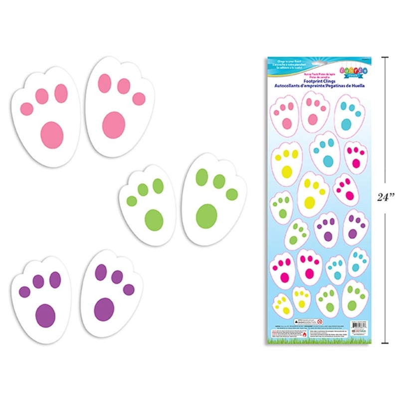 Easter Bunny Track Footprint Clings, 1 Count